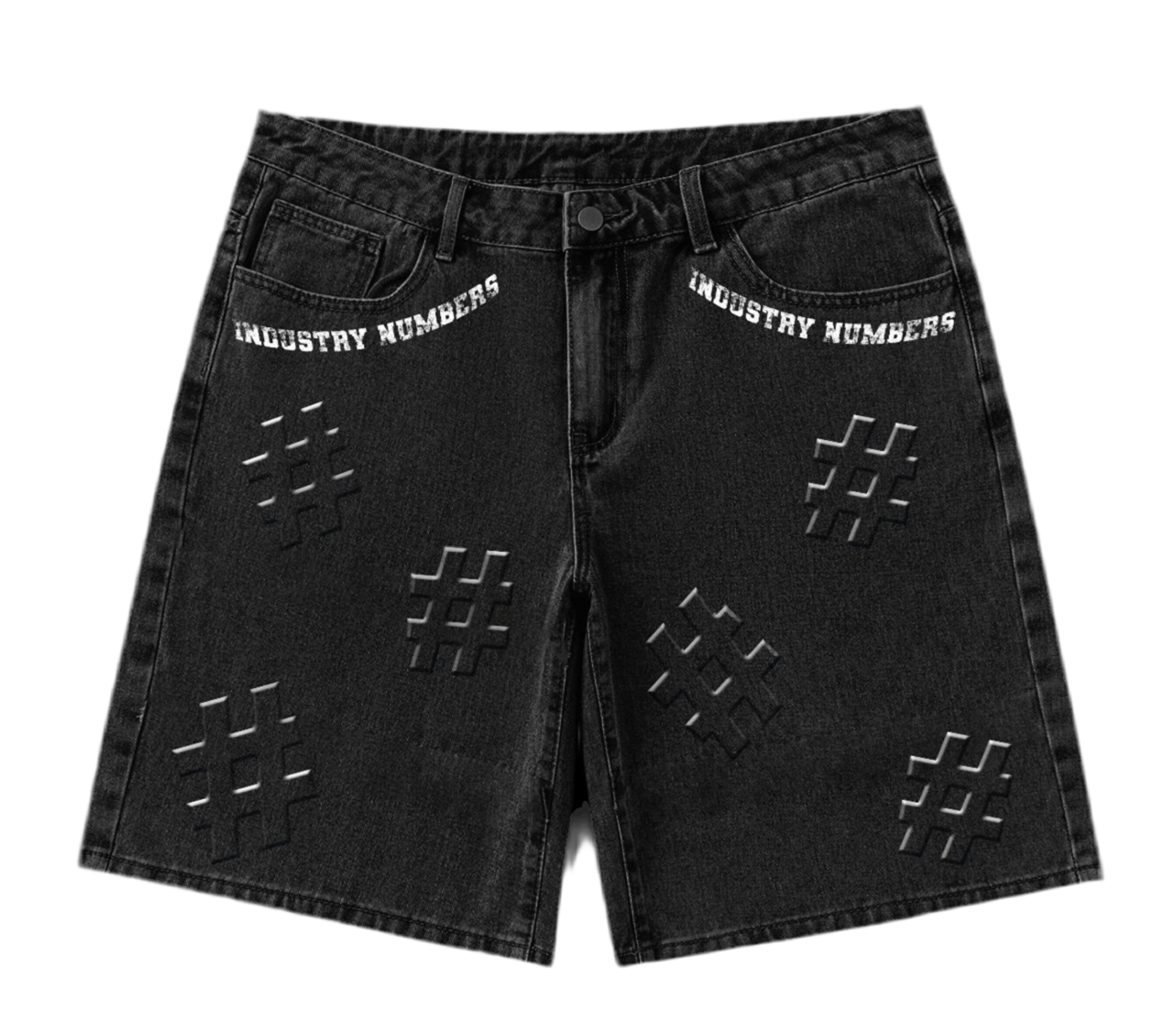 Industry Numbers Jorts (BLACK)